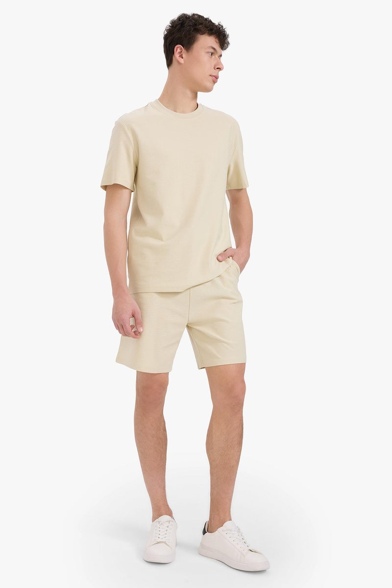 DeFacto Beige Man Cotton Relax Fit Twill Pocket Shorts Casual - Image 3